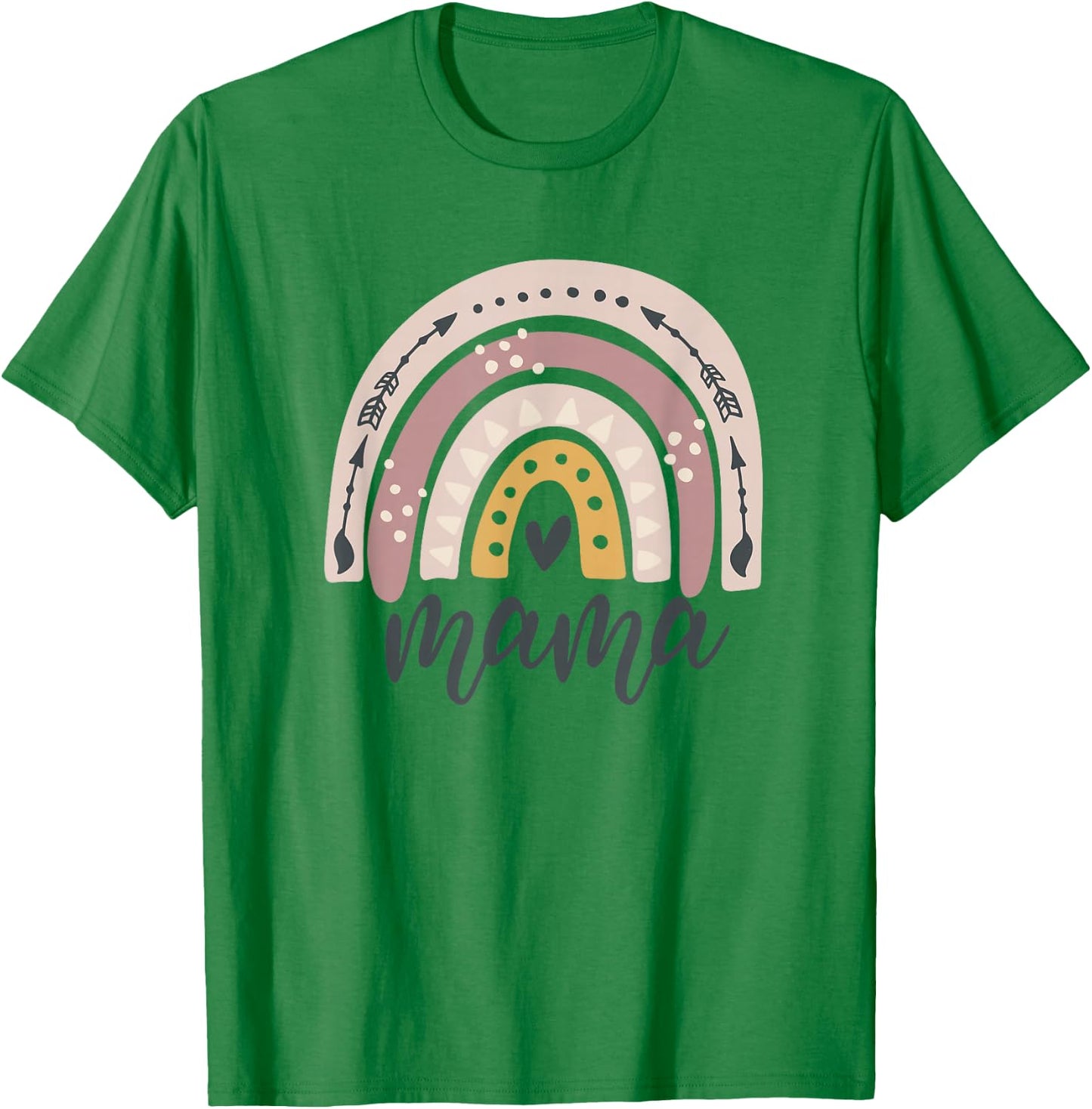 Boho Rainbow Mama Mom Mommy New Mom Mother's Day T-Shirt - T-Shirt | Irish Green