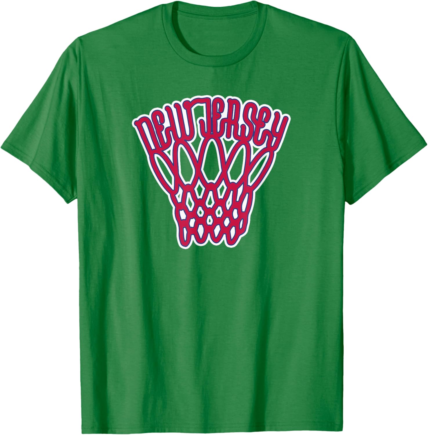 New Jersey Basketball Net Vintage T-Shirt - T-Shirt | Irish Green