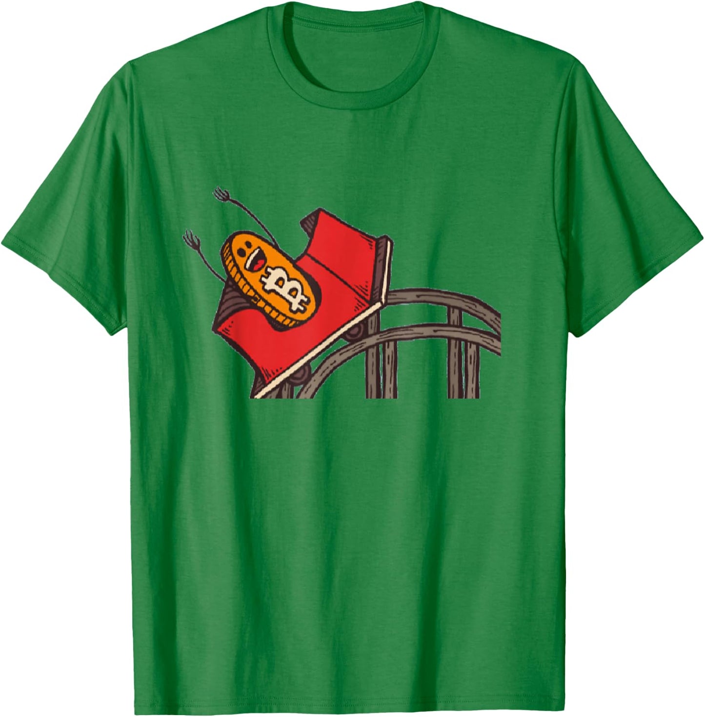 Funny Bitcoin Rollercoaster | Cryptocurrency T-Shirt - T-Shirt | Irish Green