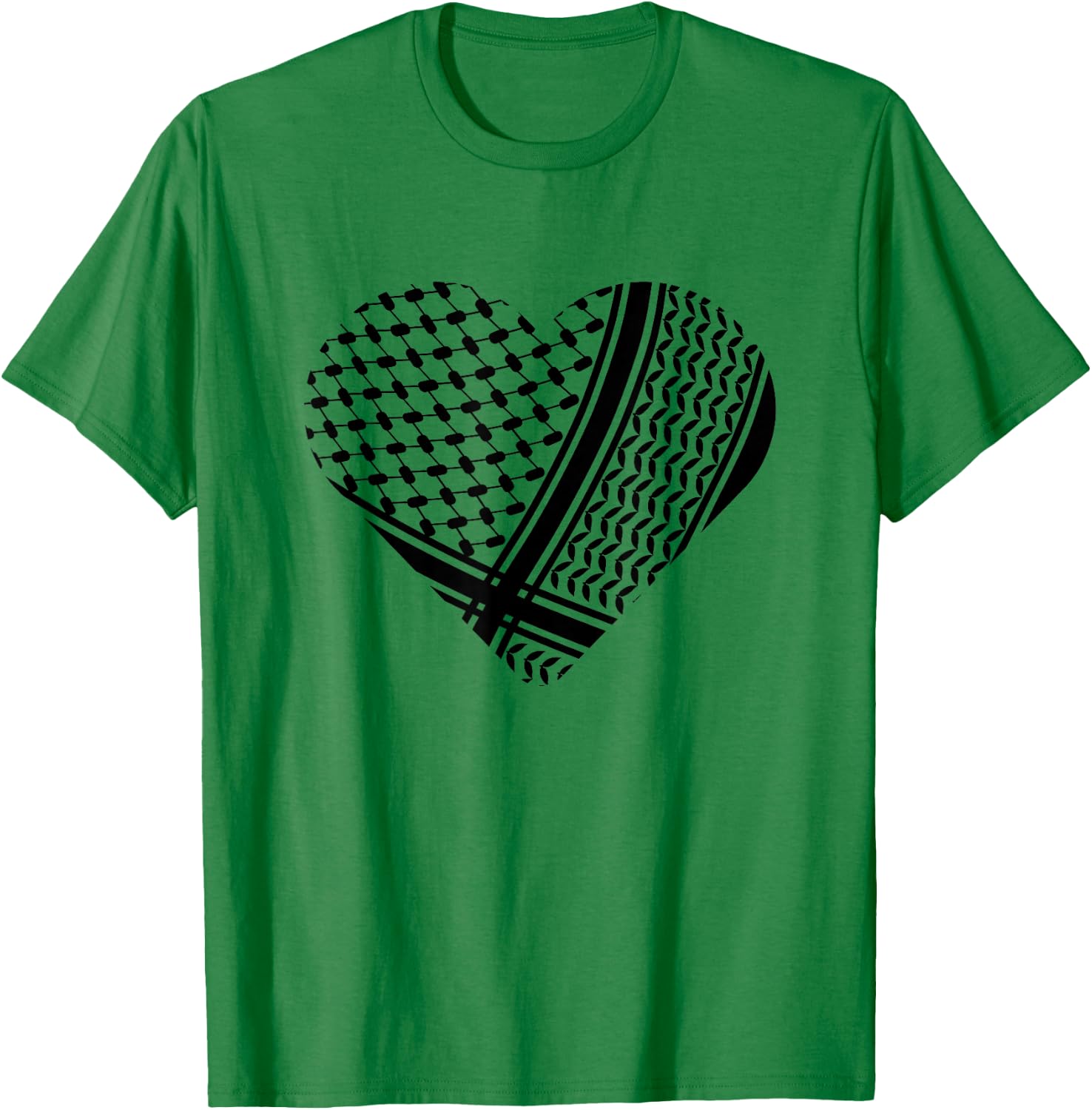 Palestine Palestinian Black Hatta Heart Shape T-Shirt - T-Shirt | Irish Green