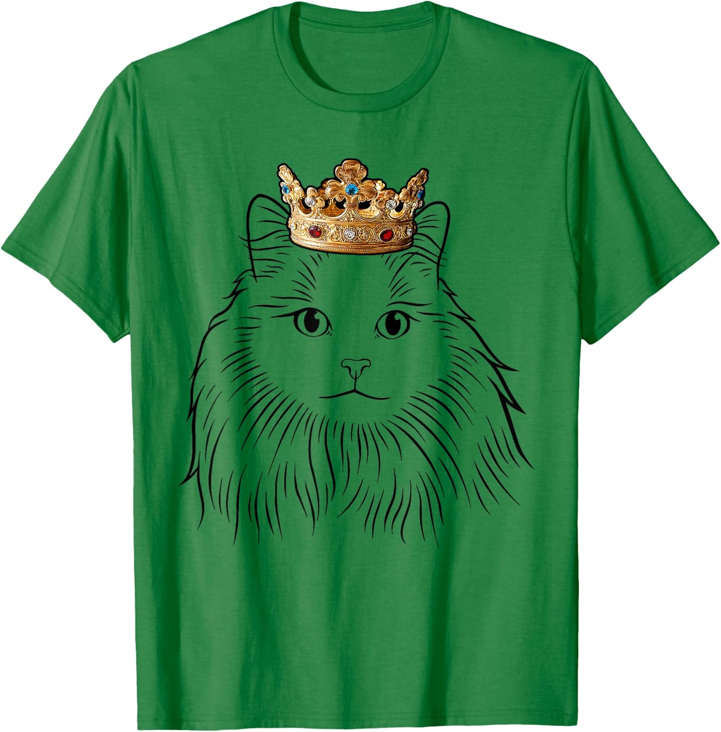 Siberian Cat Wearing Crown Women Kids T-Shirt - T-Shirt | Irish Green