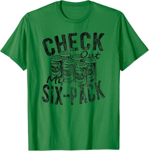 Funny Beer Lover Check Out My Six Pack Funny Novelty Beer T-Shirt - T-Shirt | Irish Green