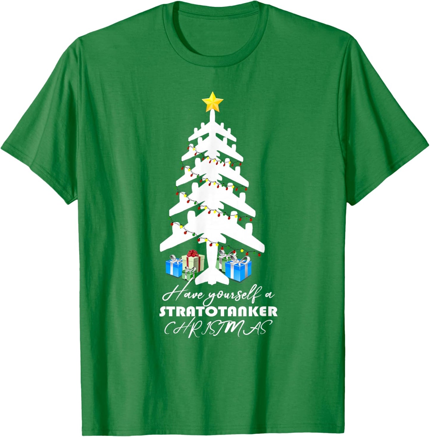 KC-135 Stratotanker Christmas Tree T-Shirt - T-Shirt | Irish Green