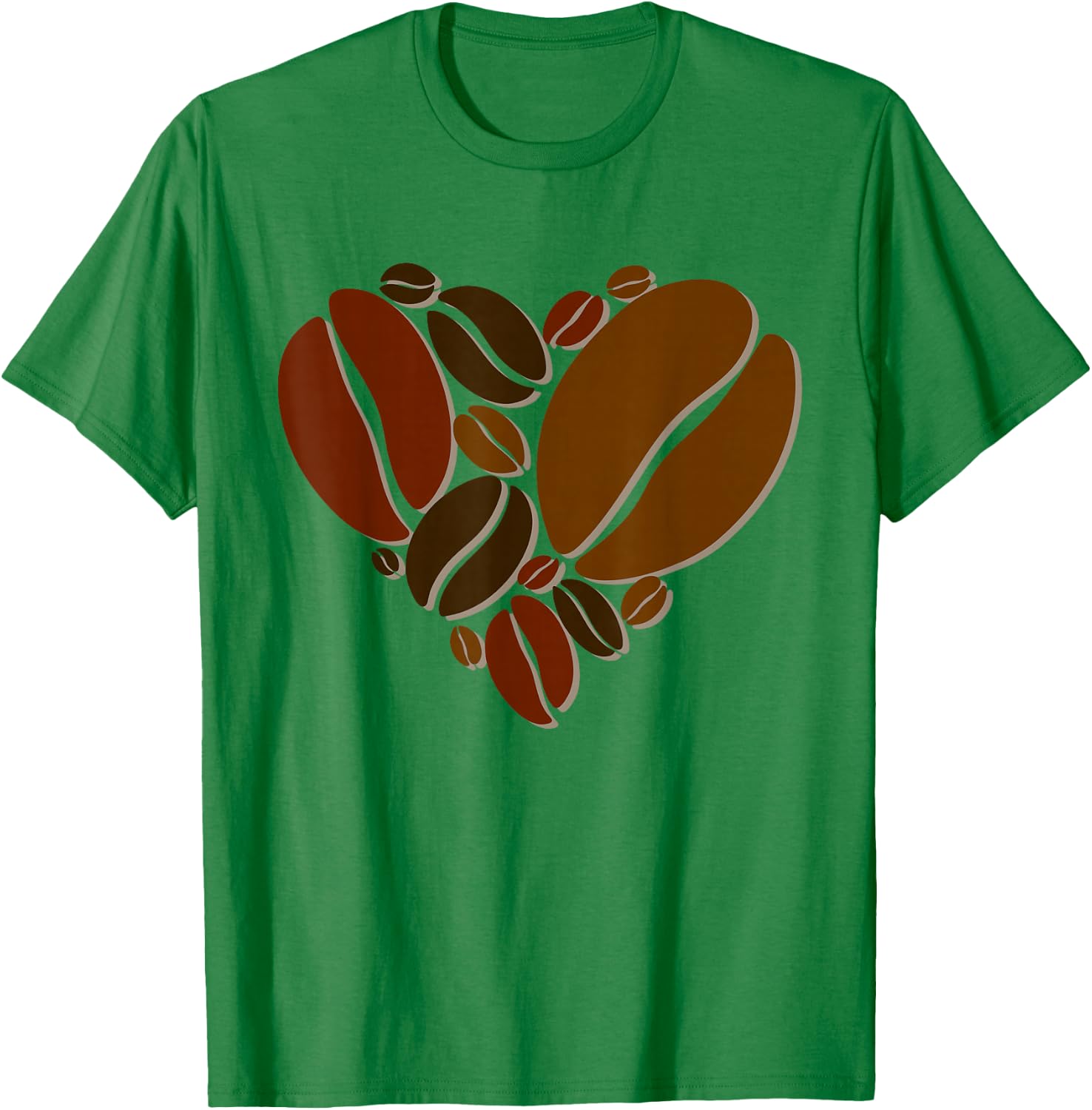 Aesthetic Coffee Bean Heart I Coffee Drinker I Coffee T-Shirt - T-Shirt | Irish Green