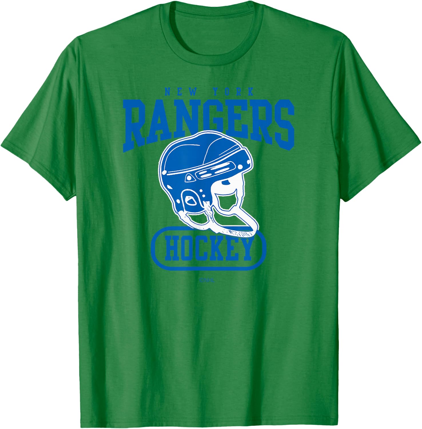 New York Rangers Helmet Officially Licensed T-Shirt - T-Shirt | Irish Green