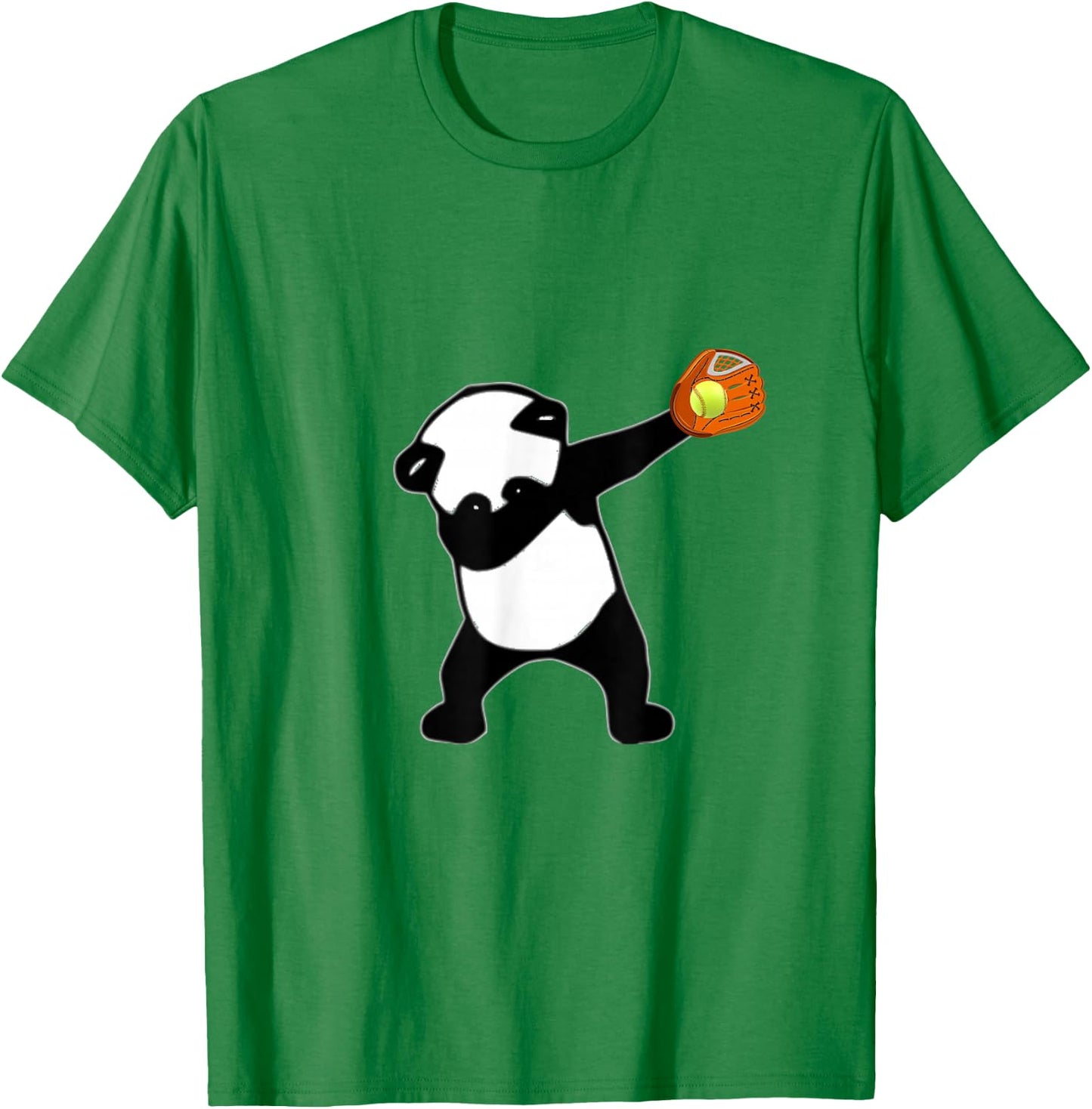 Dabbing Panda Bear Softball Baseball Glove Sport T-Shirt - T-Shirt | Irish Green
