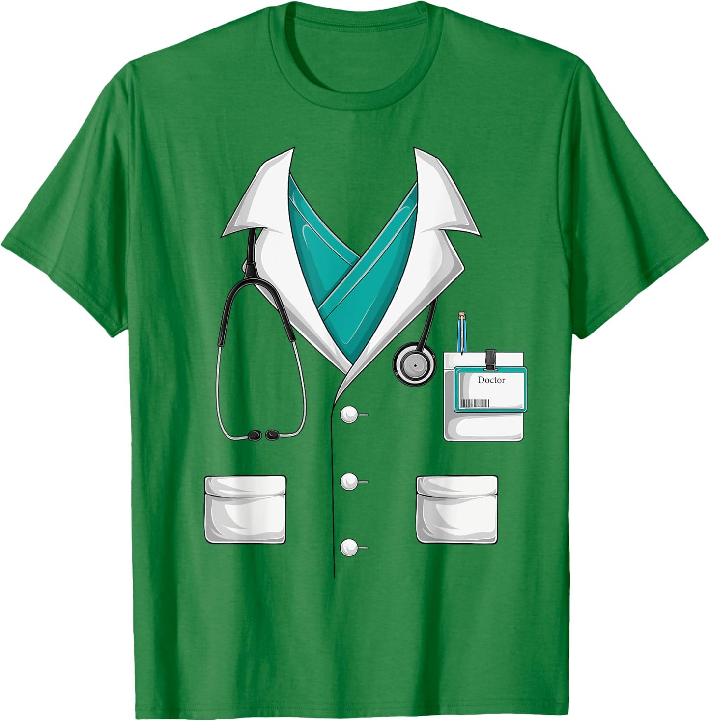 Doctor White Lab Coat funny Halloween Costume men women kids T-Shirt - T-Shirt | Irish Green
