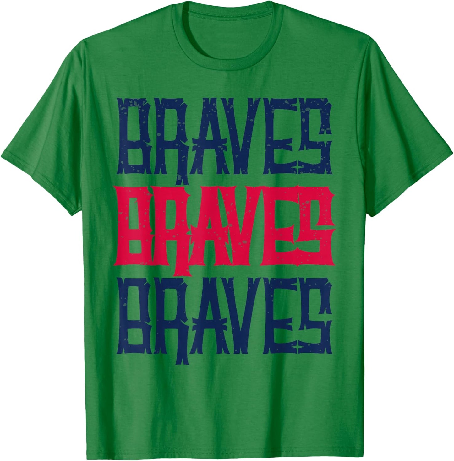 Vintage Braves Retro Three Stripe Weathered Shirt T-Shirt - T-Shirt | Irish Green