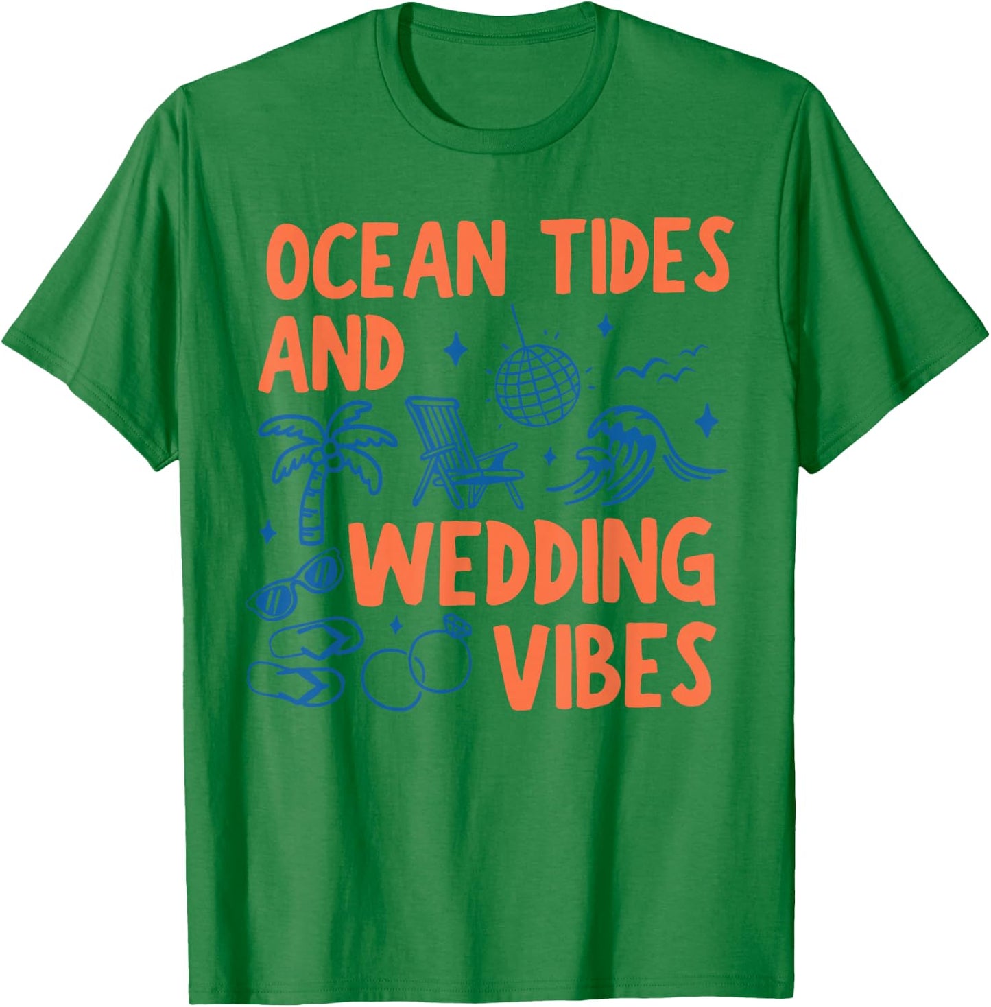 Ocean and Wedding Vibes Vintage Bachelorette Summer Beach T-Shirt - T-Shirt | Irish Green