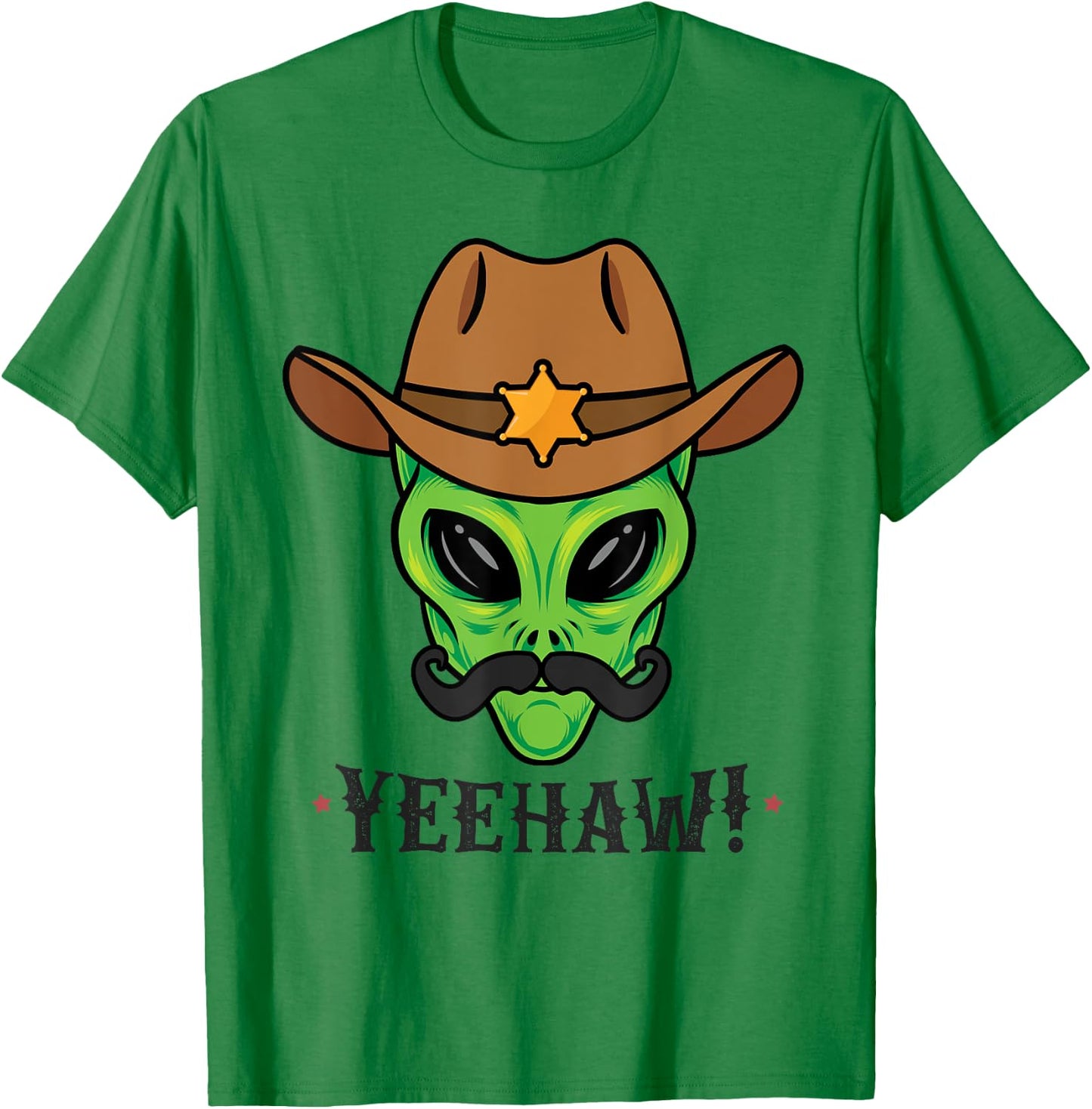 Space Yeehaw Alien Cowboy Halloween Alien Western T-Shirt - T-Shirt | Irish Green