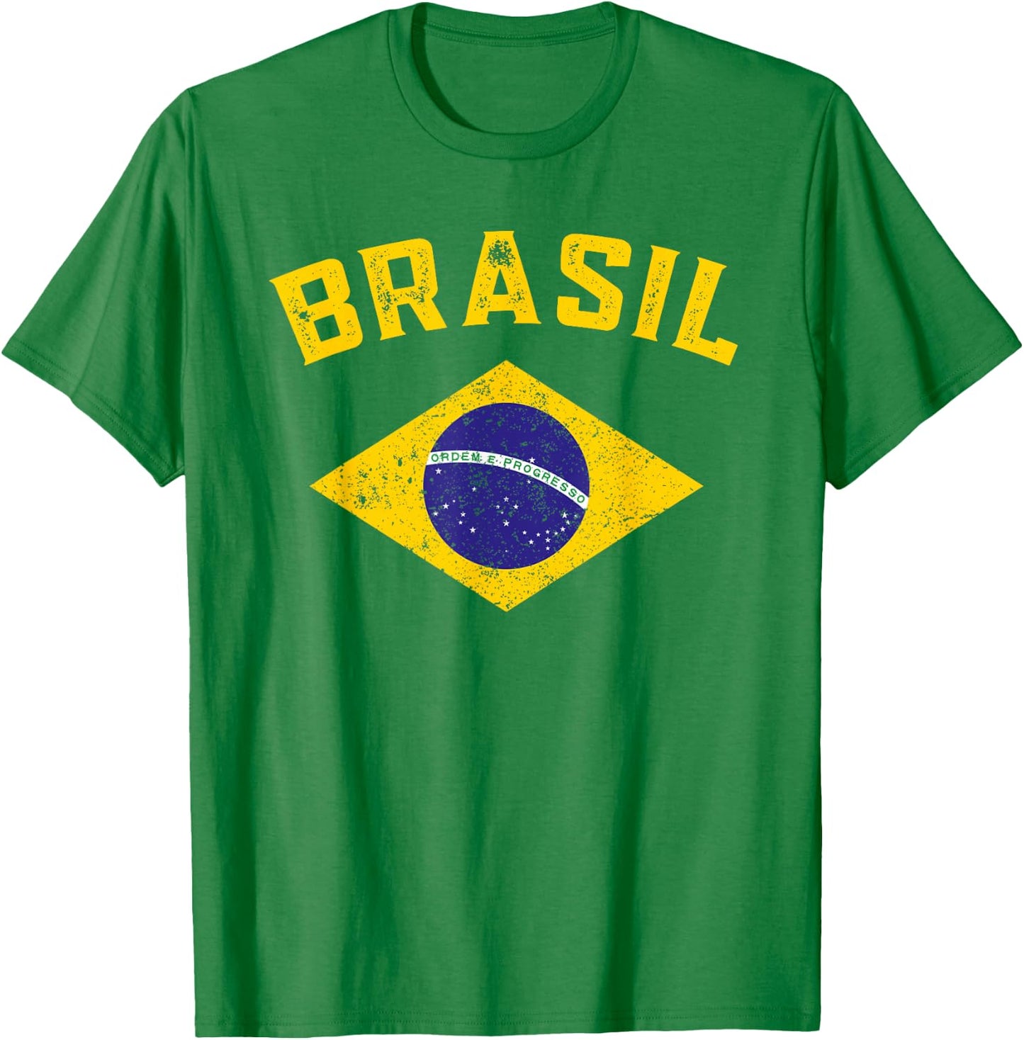 Vintage Brasil Brazil Flag - Brazilian Flag Men Women Kids T-Shirt - T-Shirt | Irish Green