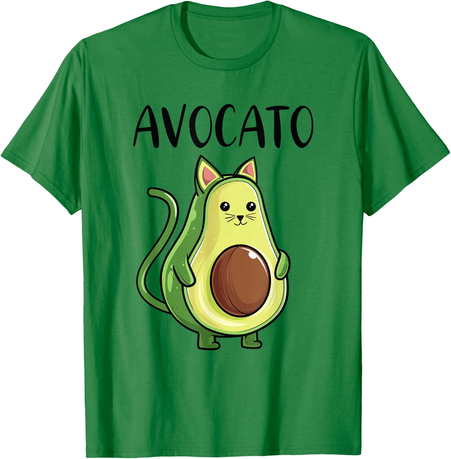 Avocado Cat Women Men Vegetarian Vegan Cat Avocato T-Shirt - T-Shirt | Irish Green