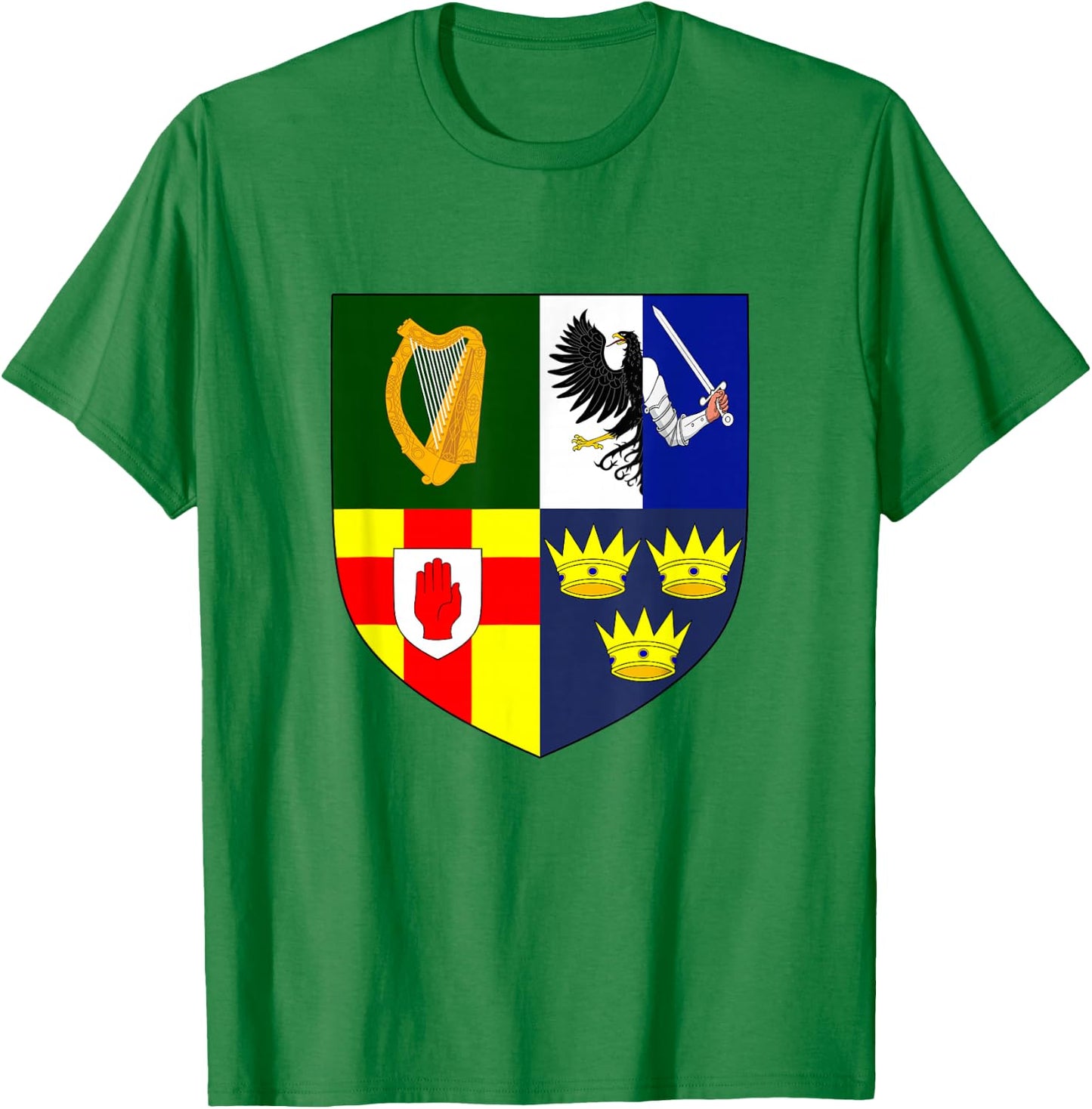Ireland Provinces Coat of Arms Irish Emblem T-Shirt - T-Shirt | Irish Green