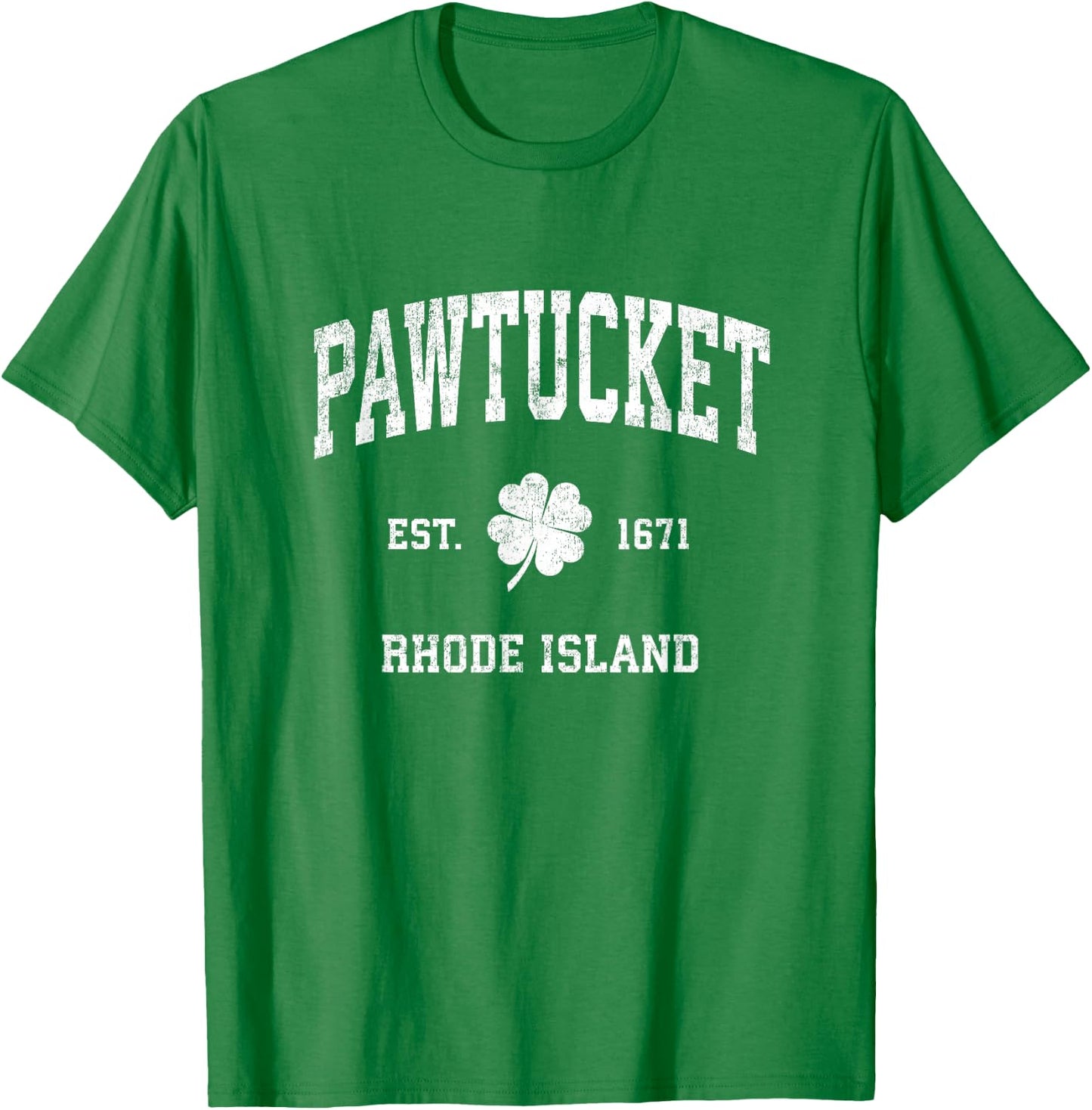 Pawtucket Rhode Island Vintage Shamrock Sports T-Shirt - T-Shirt | Irish Green