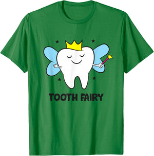Tooth Fairy Crown Tooth Dentist T-Shirt - T-Shirt | Irish Green