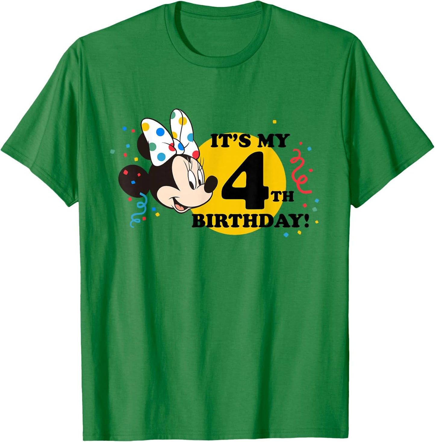 Disney Minnie Mouse 4th Birthday T-Shirt - T-Shirt | Irish Green