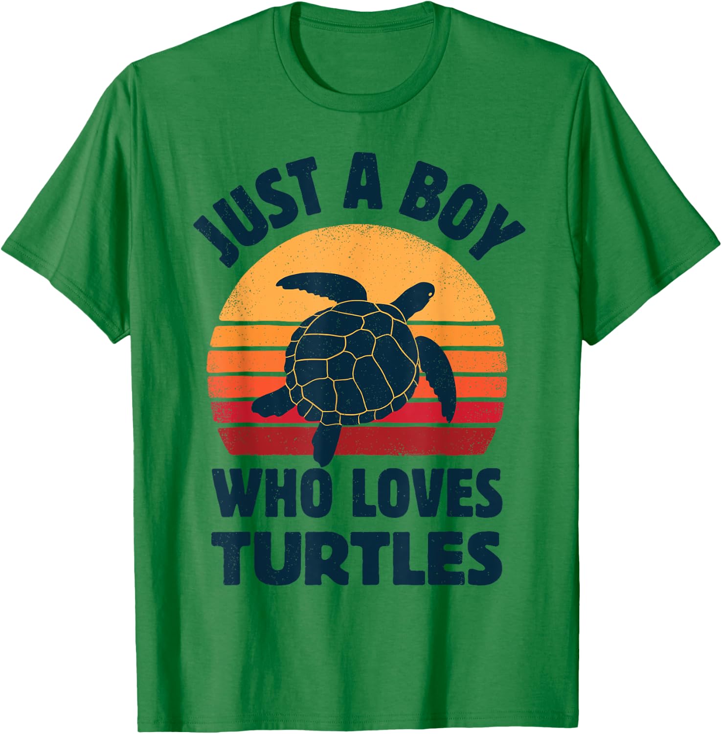 Turtle Just A Boy Who Loves Turtles Reptiles Retro Vintage T-Shirt - T-Shirt | Irish Green