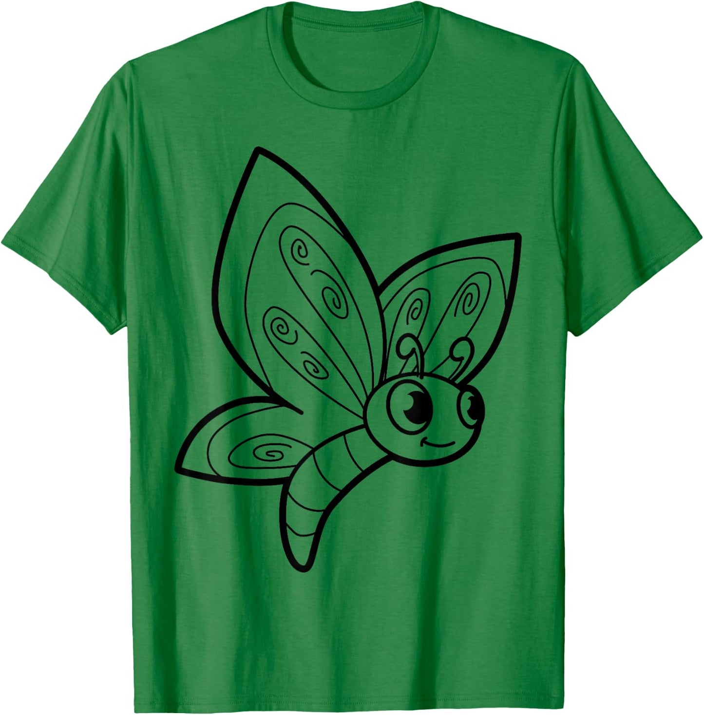 Cute butterfly to paint and color in for children T-Shirt - T-Shirt | Irish Green