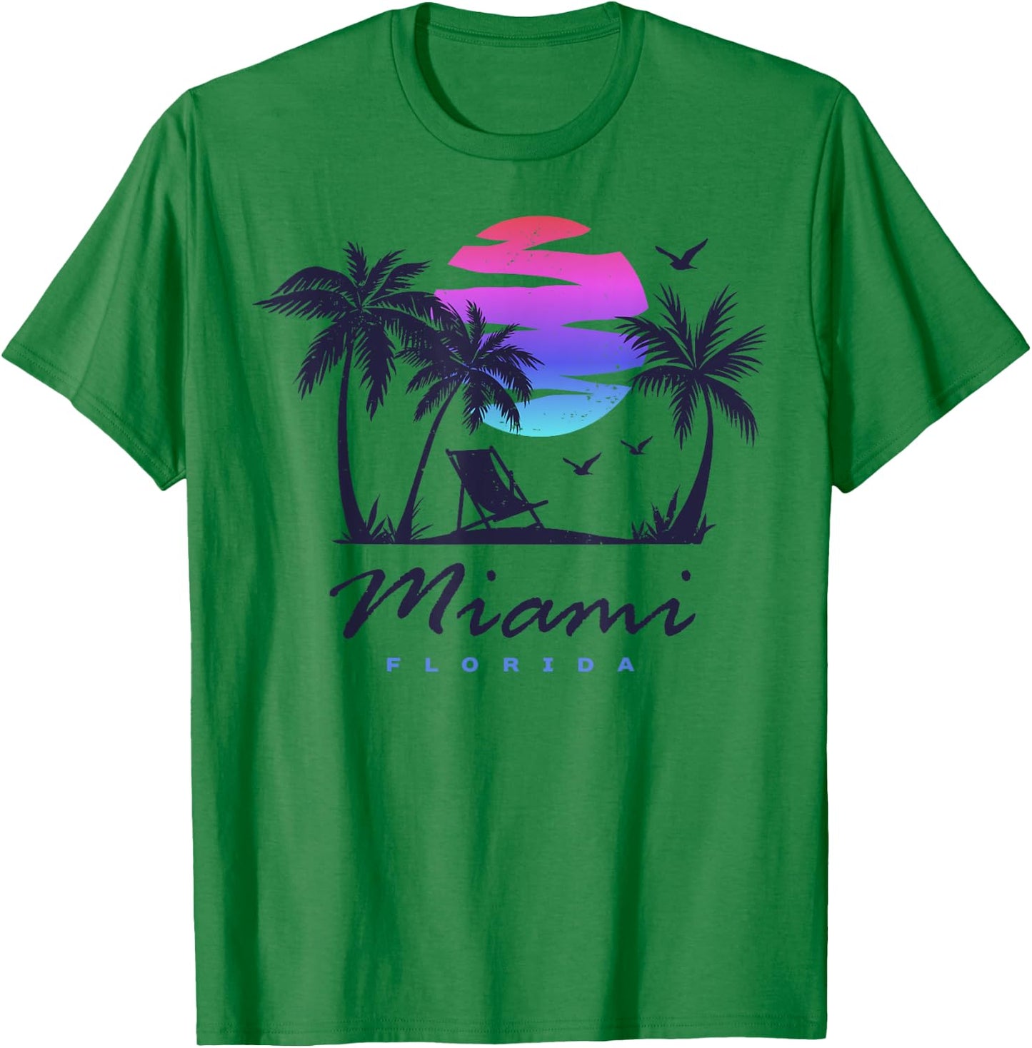MIAMI Florida Beach Vacation Spring Break Honeymoon Vintage Men Women Kids T-Shirt - T-Shirt | Irish Green