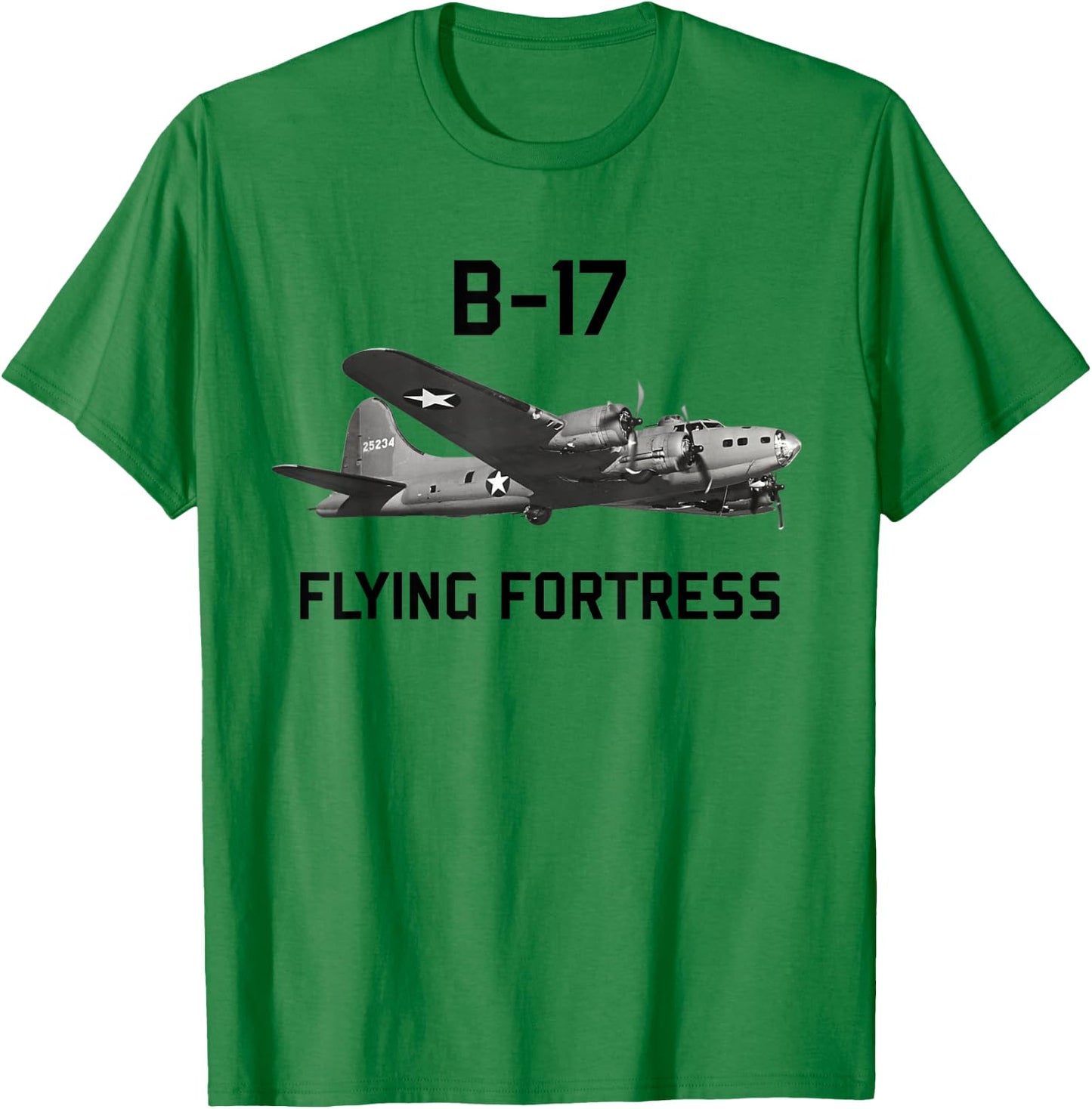 B-17 Flying Fortress World War 2 Bomber Warplane T-Shirt - T-Shirt | Irish Green