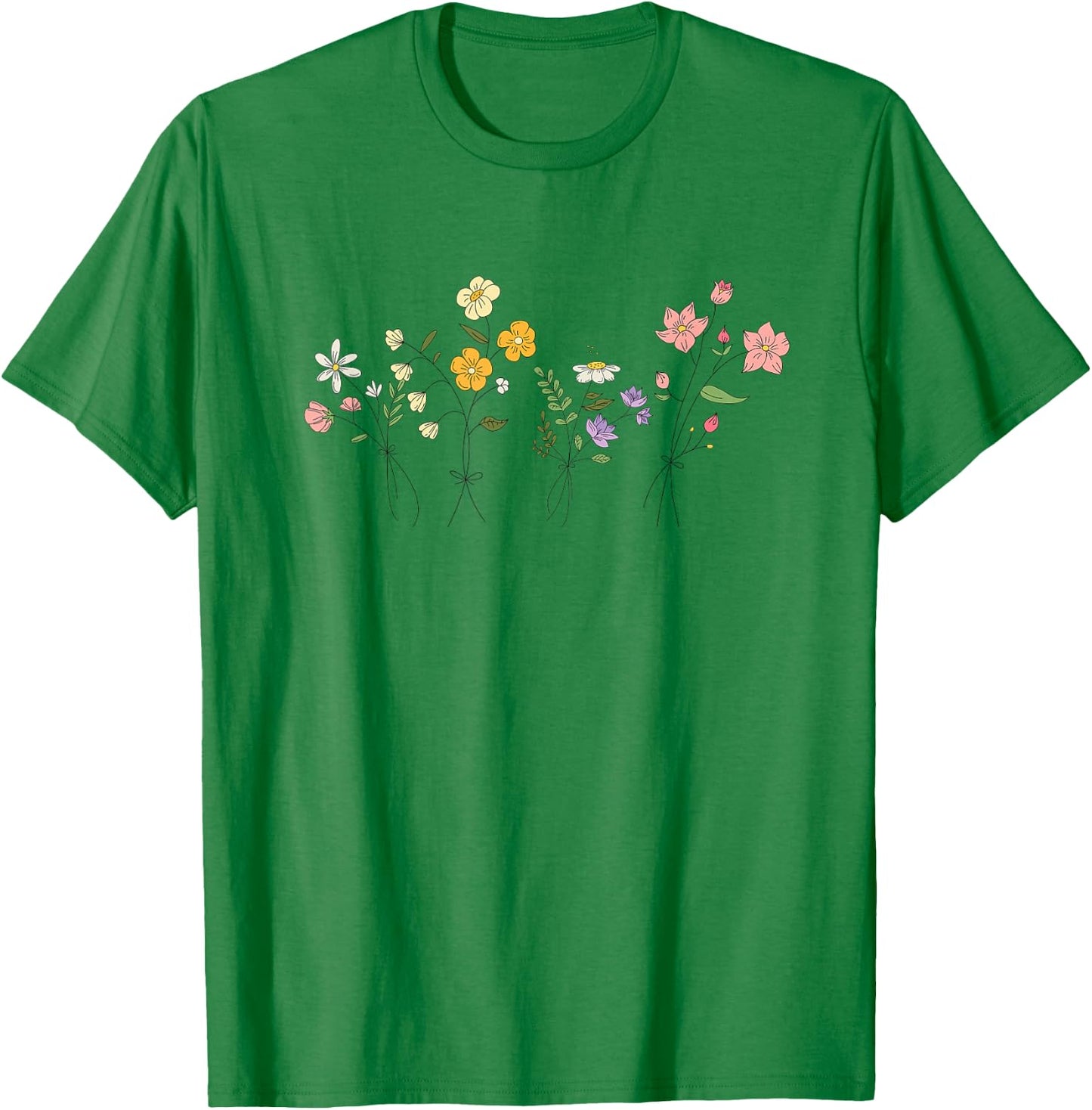 Vintage Inspired Botanical Flower Gardener Naturalist Flower T-Shirt - T-Shirt | Irish Green