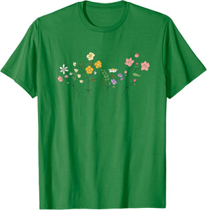 Vintage Inspired Botanical Flower Gardener Naturalist Flower T-Shirt - T-Shirt | Irish Green