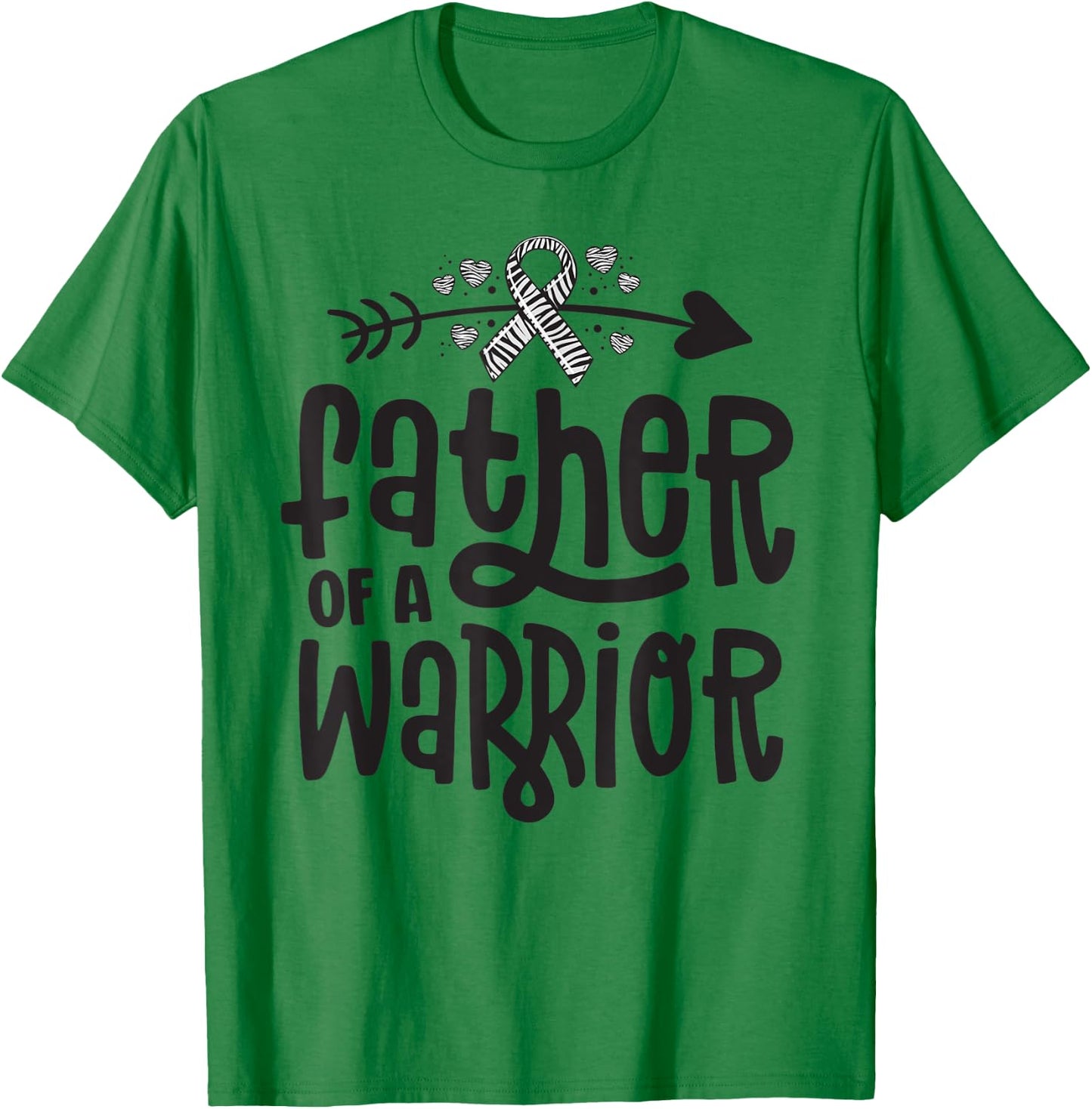 Father Of A Rare Disease Warrior Awareness Zebra Ribbon EDS T-Shirt - T-Shirt | Irish Green