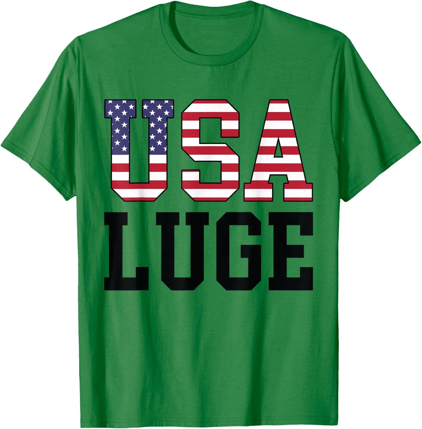 USA Flag Luge Rider - American USA Luge T-Shirt - T-Shirt | Irish Green