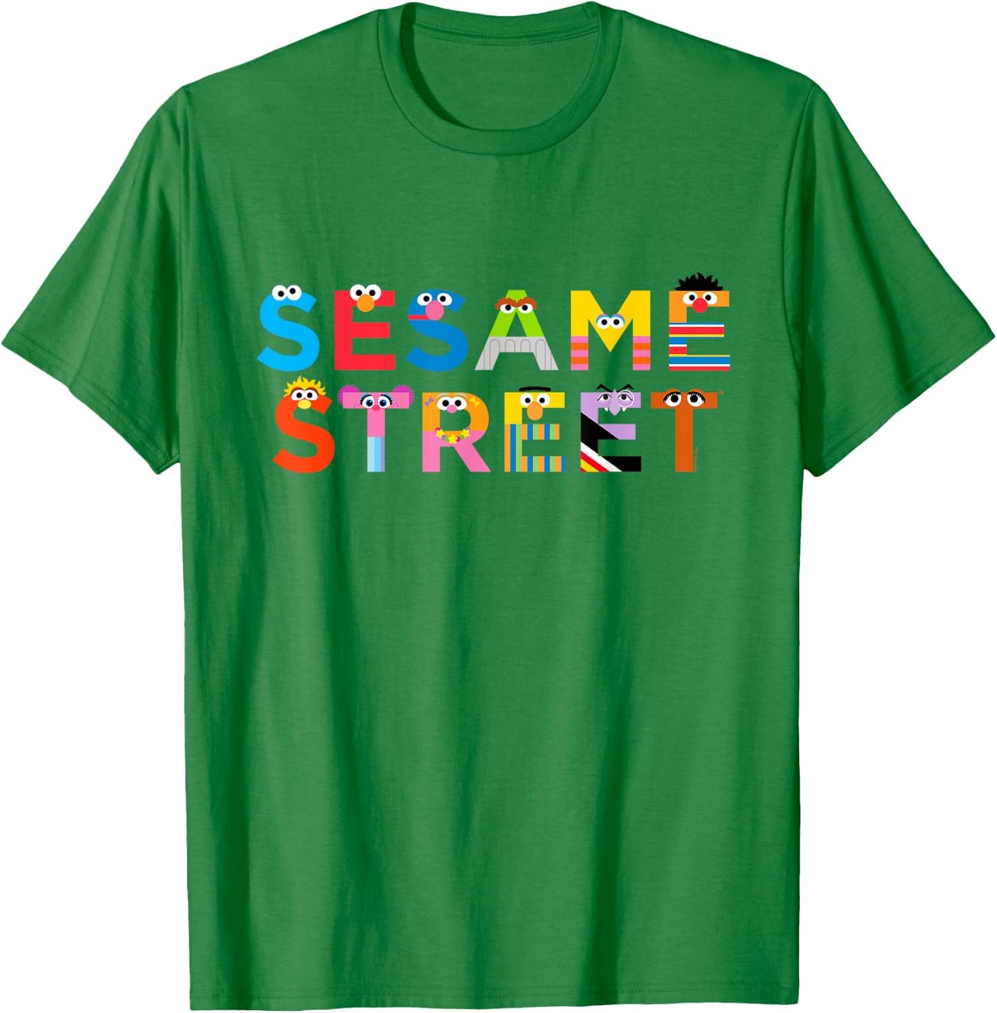 Sesame Street with Monster Letters T-Shirt - T-Shirt | Irish Green