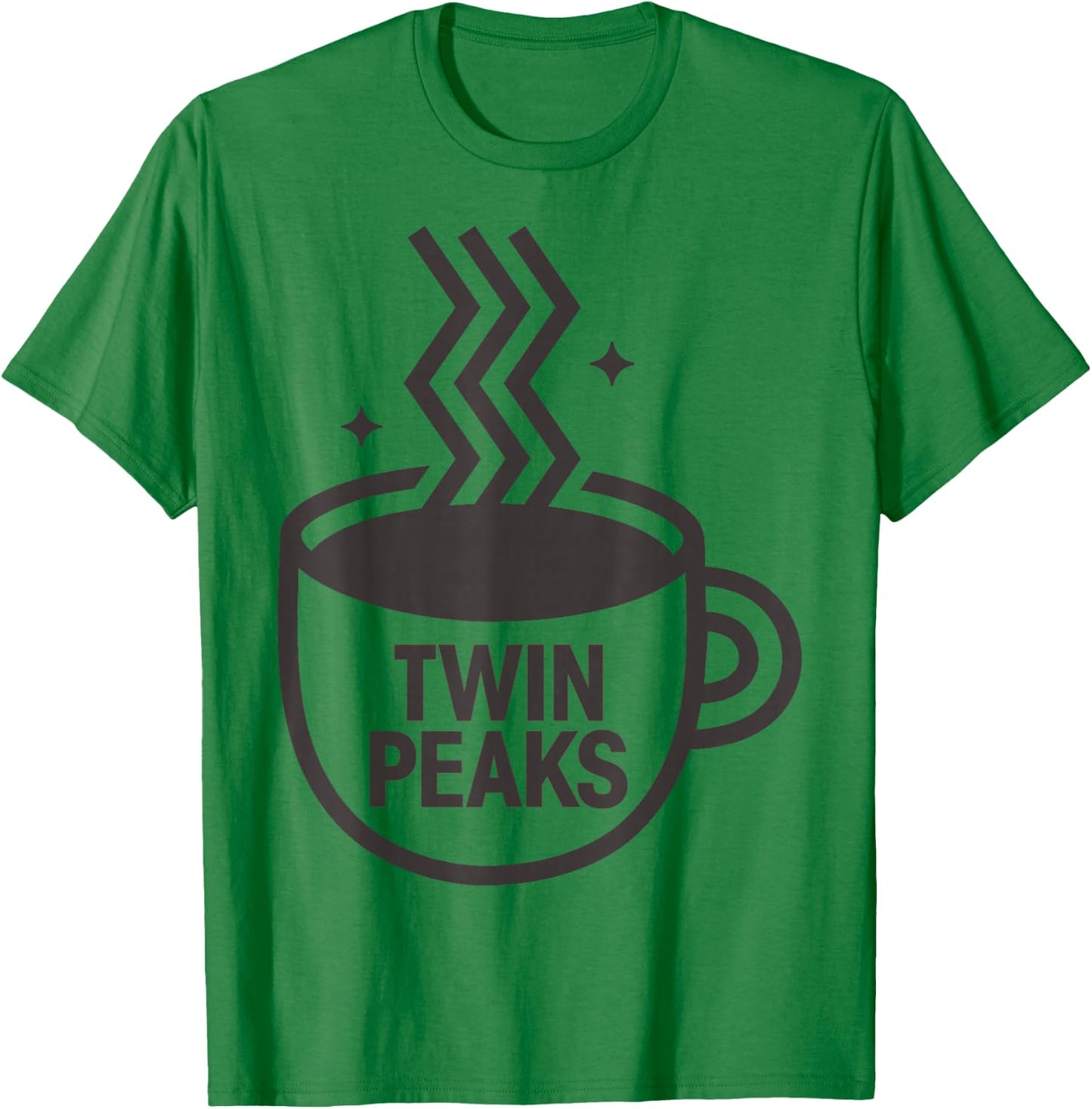 Twin Peaks Lodge Cup Of Coffee Graphic T-Shirt - T-Shirt | Irish Green