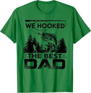 Fishing we hooked the best dad fisher T-Shirt - T-Shirt | Irish Green