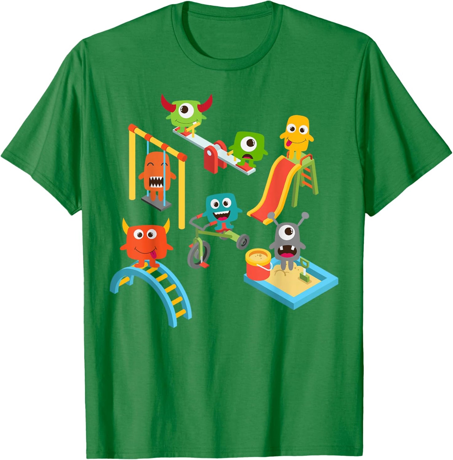 Fun Monster School Playground for Boys, Girls, Grown Ups T-Shirt - T-Shirt | Irish Green