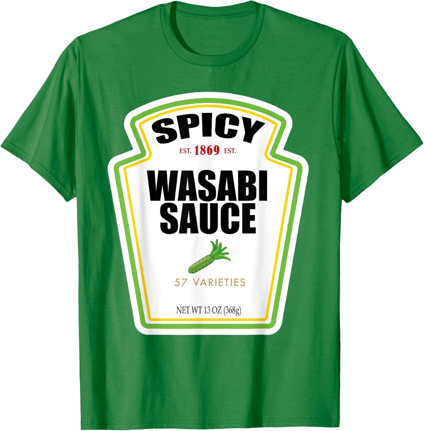 Spicy Wasabi Sauce Bottle Label Funny Halloween Costume T-Shirt - T-Shirt | Irish Green
