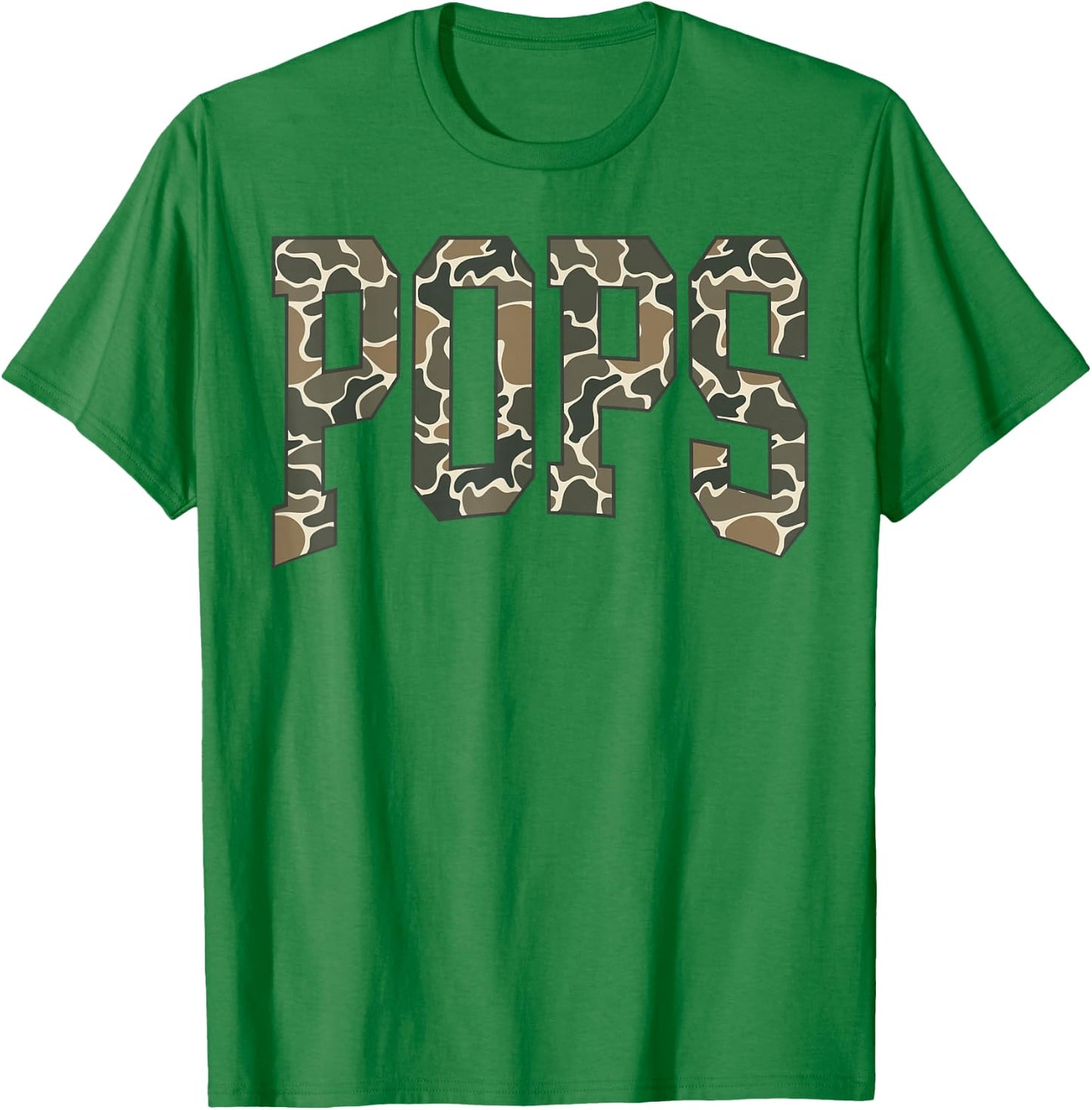 Pops Camo Camouflage Father's Day Grandfather T-Shirt - T-Shirt | Irish Green