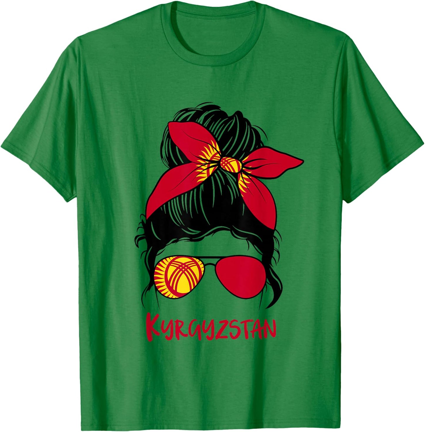 Kyrgyz Girl Kyrgyzstan girl Kyrgyzstan woman flag T-Shirt - T-Shirt | Irish Green