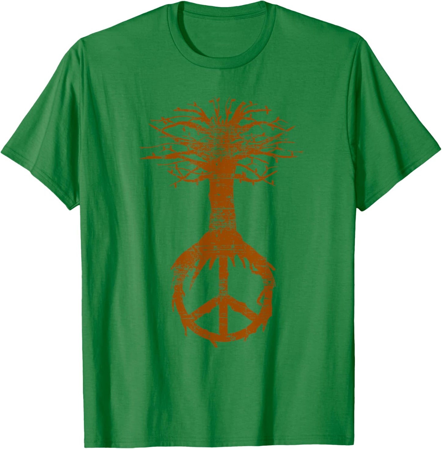 Hippie Tree Peace Sign Shirt | Cute Nature Lovers Gift T-Shirt - T-Shirt | Irish Green