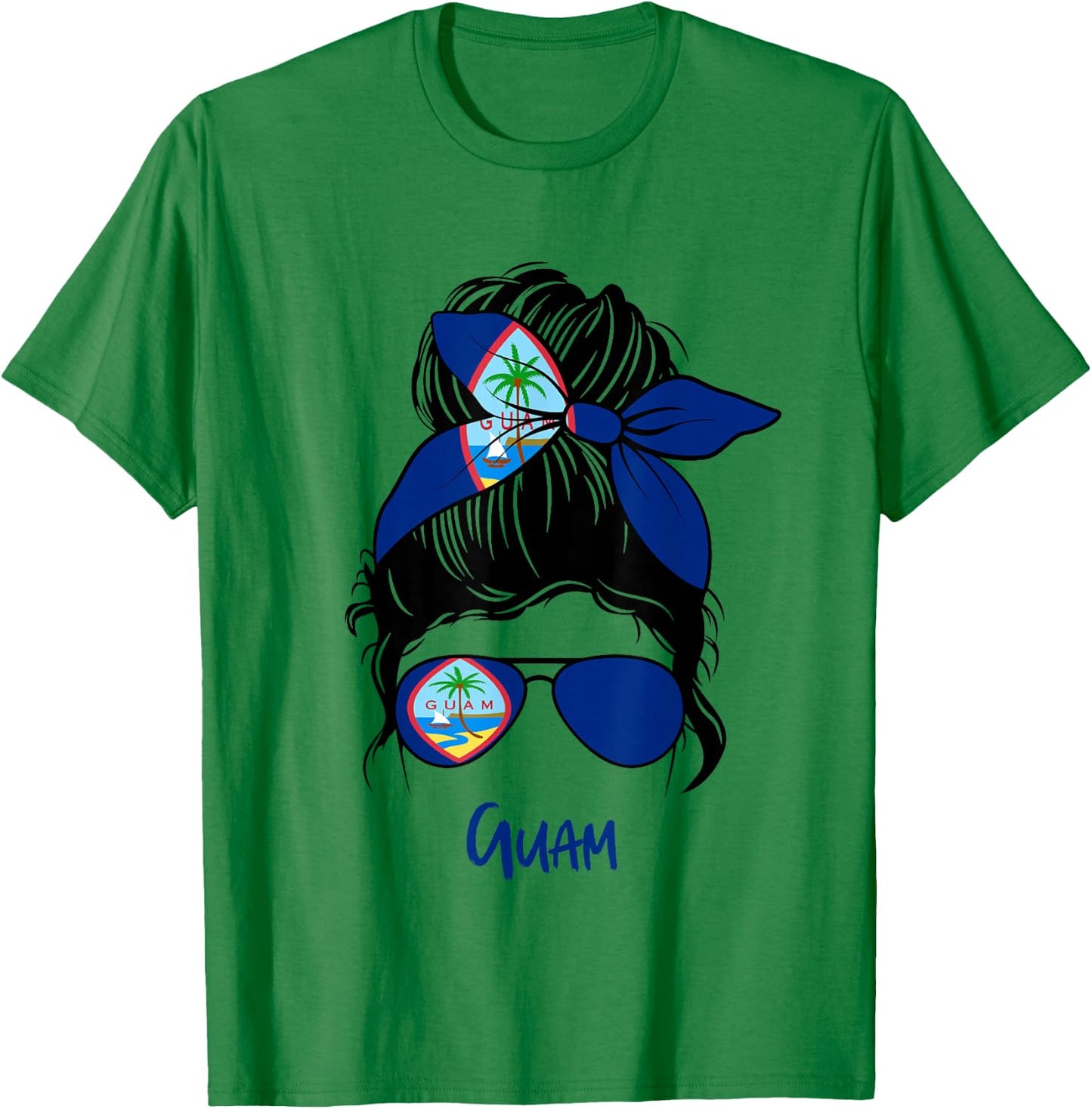 Guamanian Girl Guam girl Guaman woman flag T-Shirt - T-Shirt | Irish Green