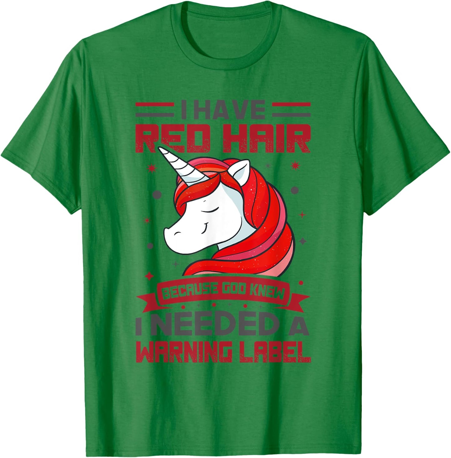Red Hair Warning Label Redhead Gingers T-Shirt - T-Shirt | Irish Green