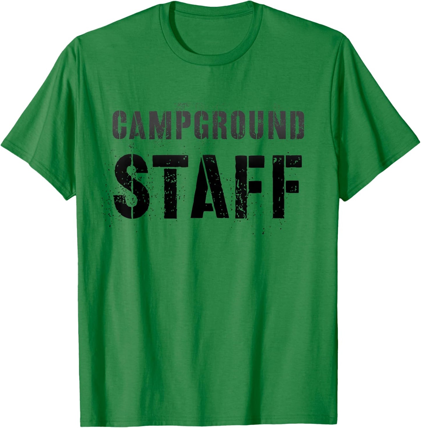 Vintage CAMPGROUND STAFF Summer Camp Host Counselor Team T-Shirt - T-Shirt | Irish Green