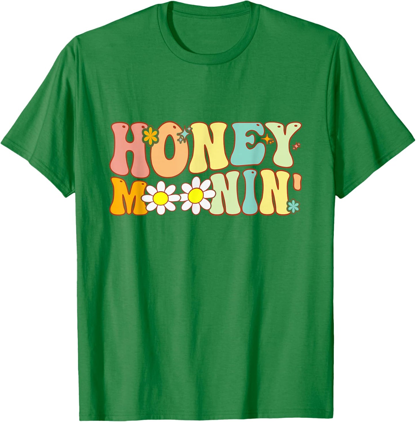 Groovy Honeymoonin Bride Bridal Shower To Honeymoon Vacation T-Shirt - T-Shirt | Irish Green