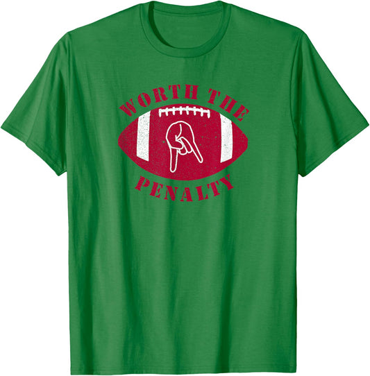 Horns Down Worth The Penalty Oklahoma Texas Red River T-Shirt - T-Shirt | Irish Green