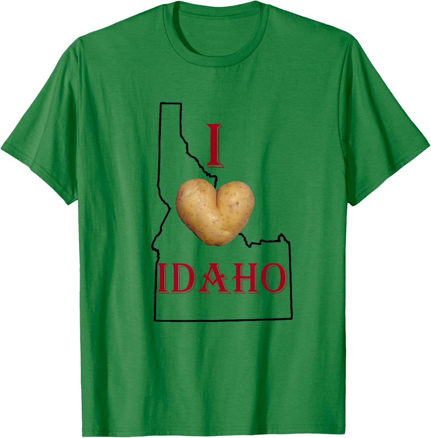 State of Idaho Idahoan Potatoes I Love Idaho Home T-Shirt - T-Shirt | Irish Green