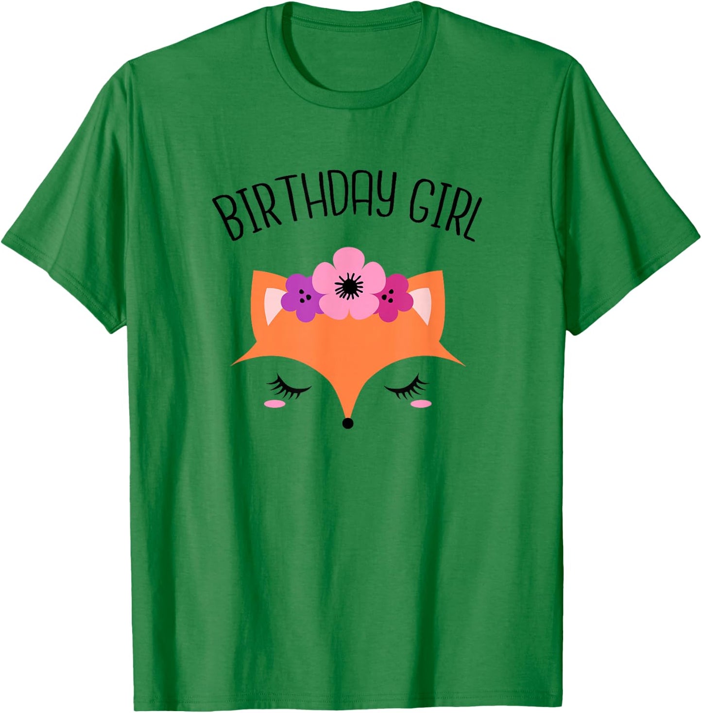 Fox Birthday Girl Shirt Fox Theme Birthday Party T-Shirt - T-Shirt | Irish Green