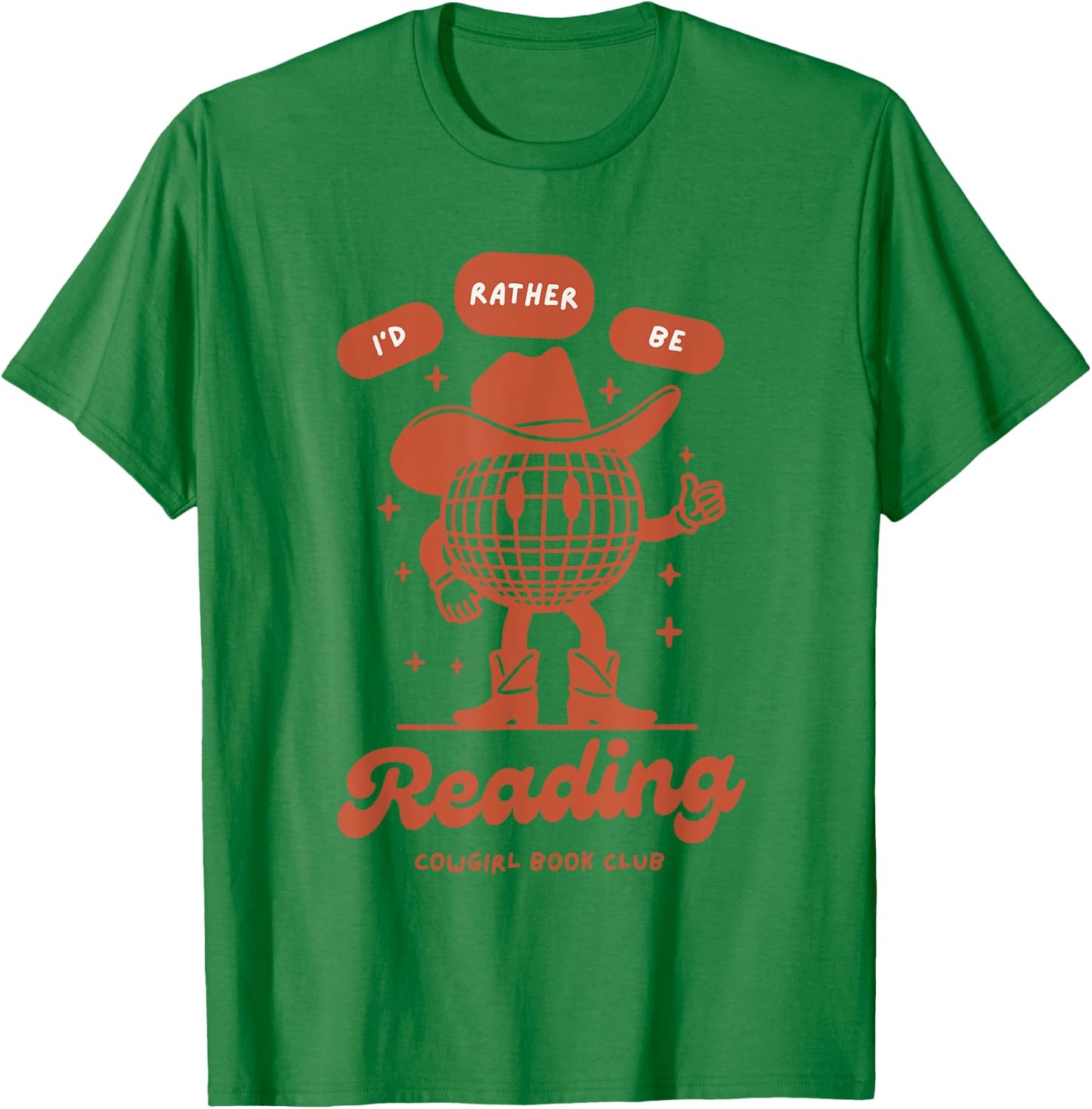 Western cowgirl reading book lover read librarian teacher T-Shirt - T-Shirt | Irish Green
