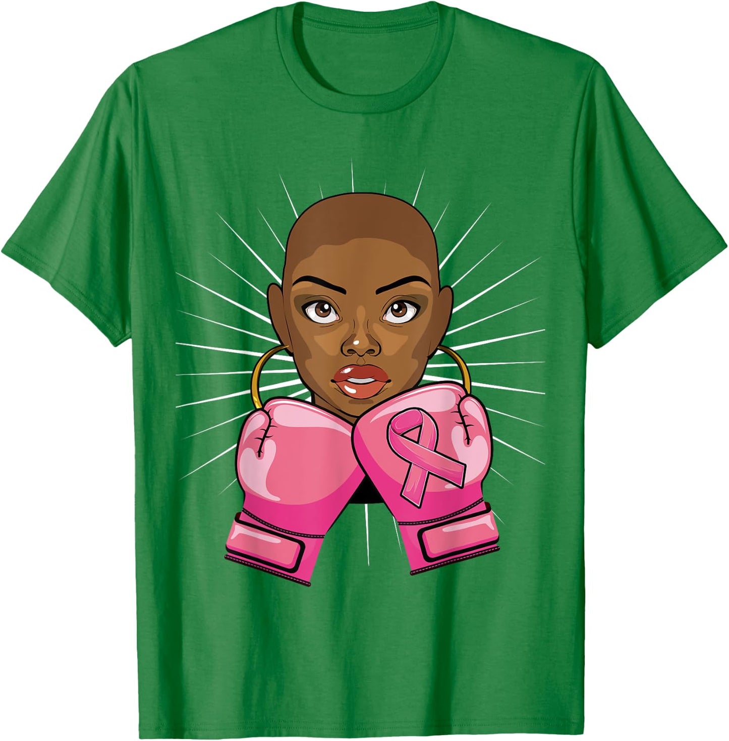 Afro African American Breast Cancer Shirts Girls T-Shirt - T-Shirt | Irish Green
