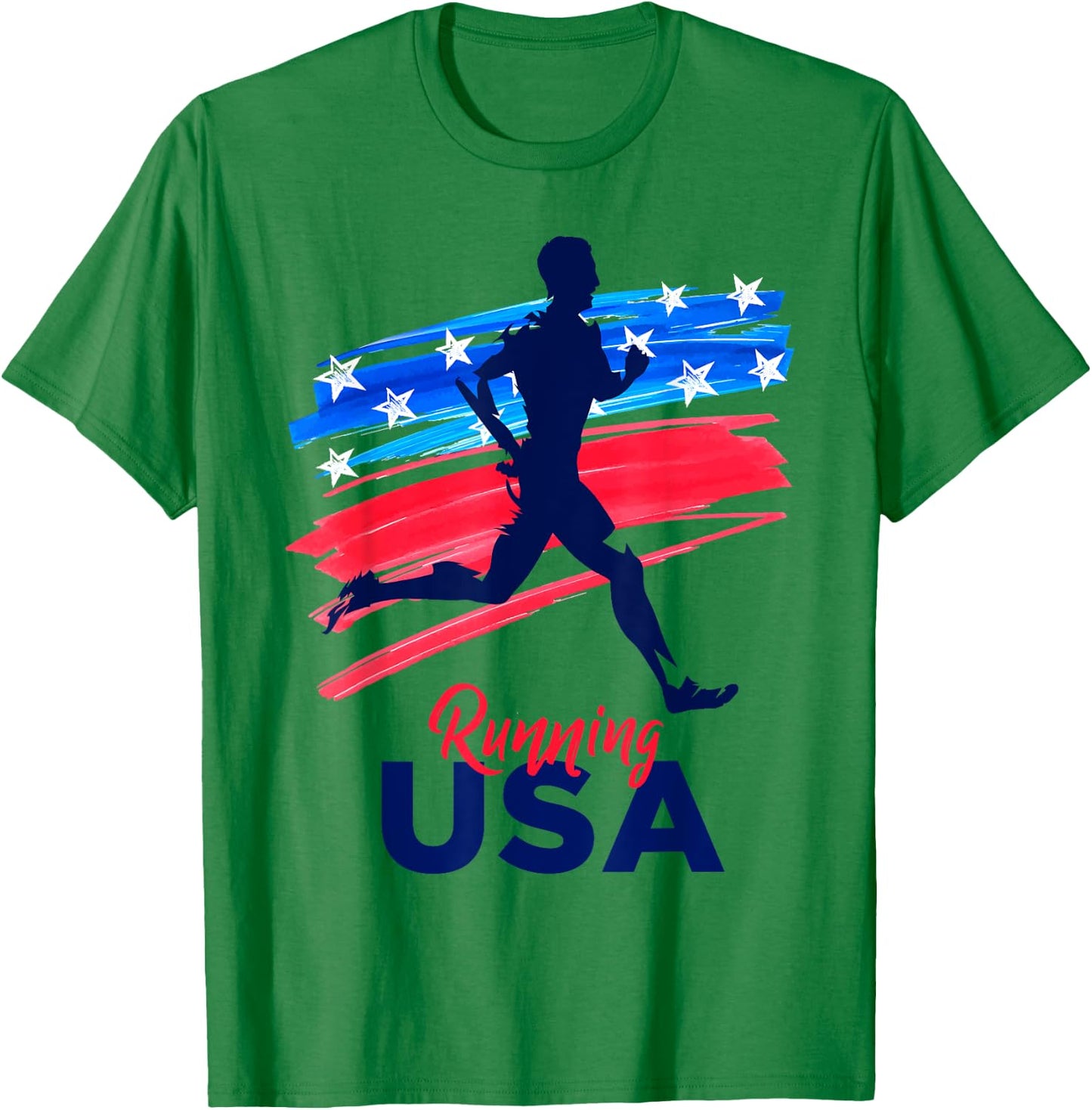 Running USA Support the Team Shirt USA Flag Jogging T-Shirt - T-Shirt | Irish Green
