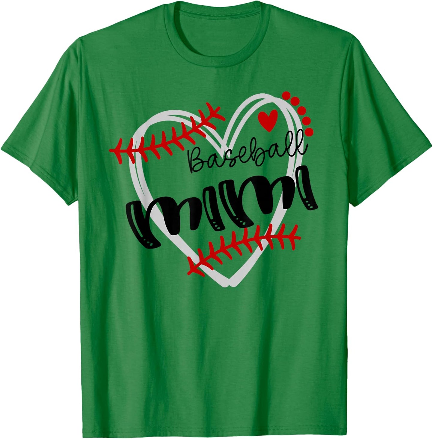 Personalized Baseball Heart Cute Mimi Women Baseball T-Shirt - T-Shirt | Irish Green