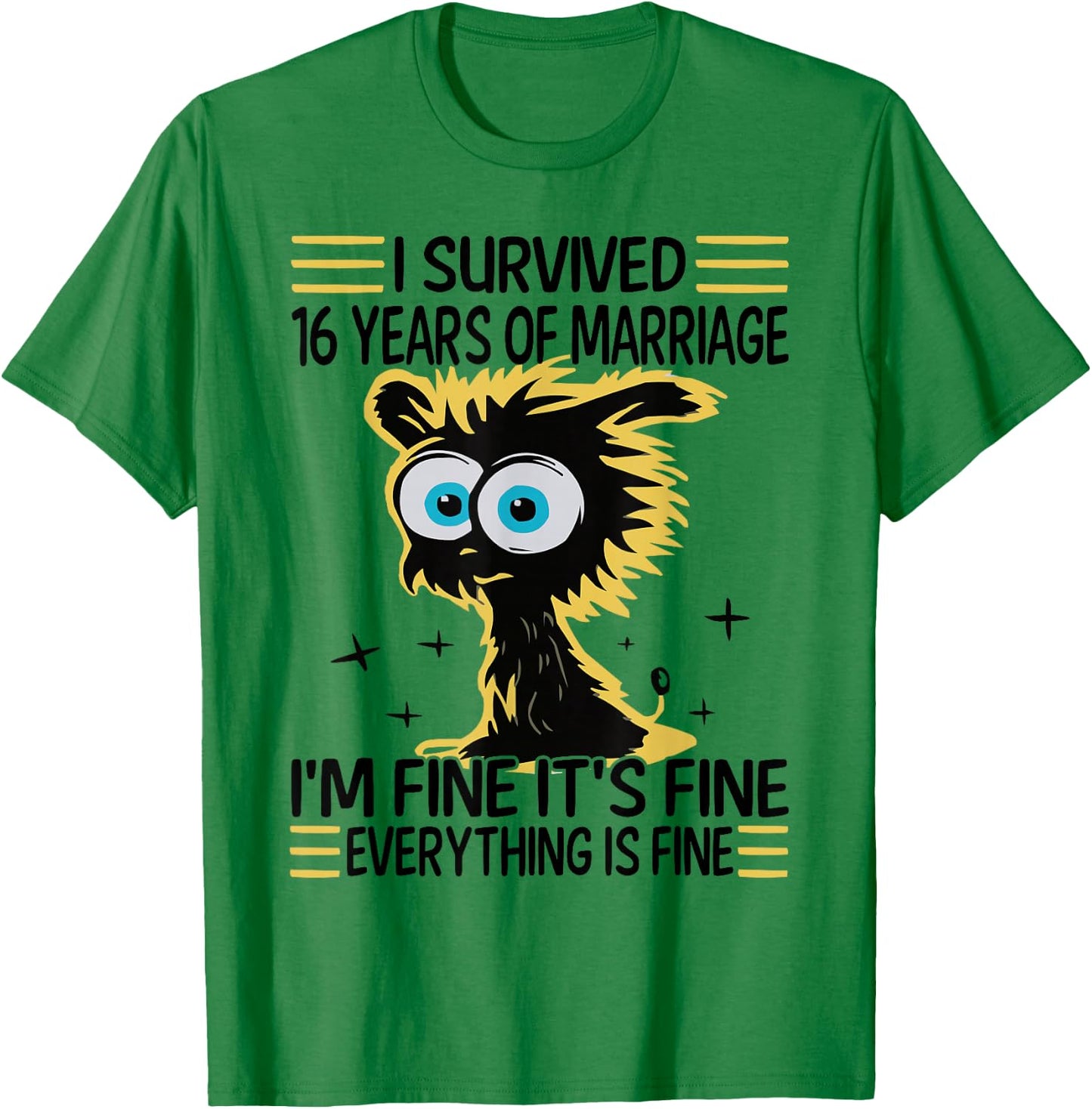 Funny 16th Wedding Anniversary Couples Husband Wife 16 Years T-Shirt - T-Shirt | Irish Green