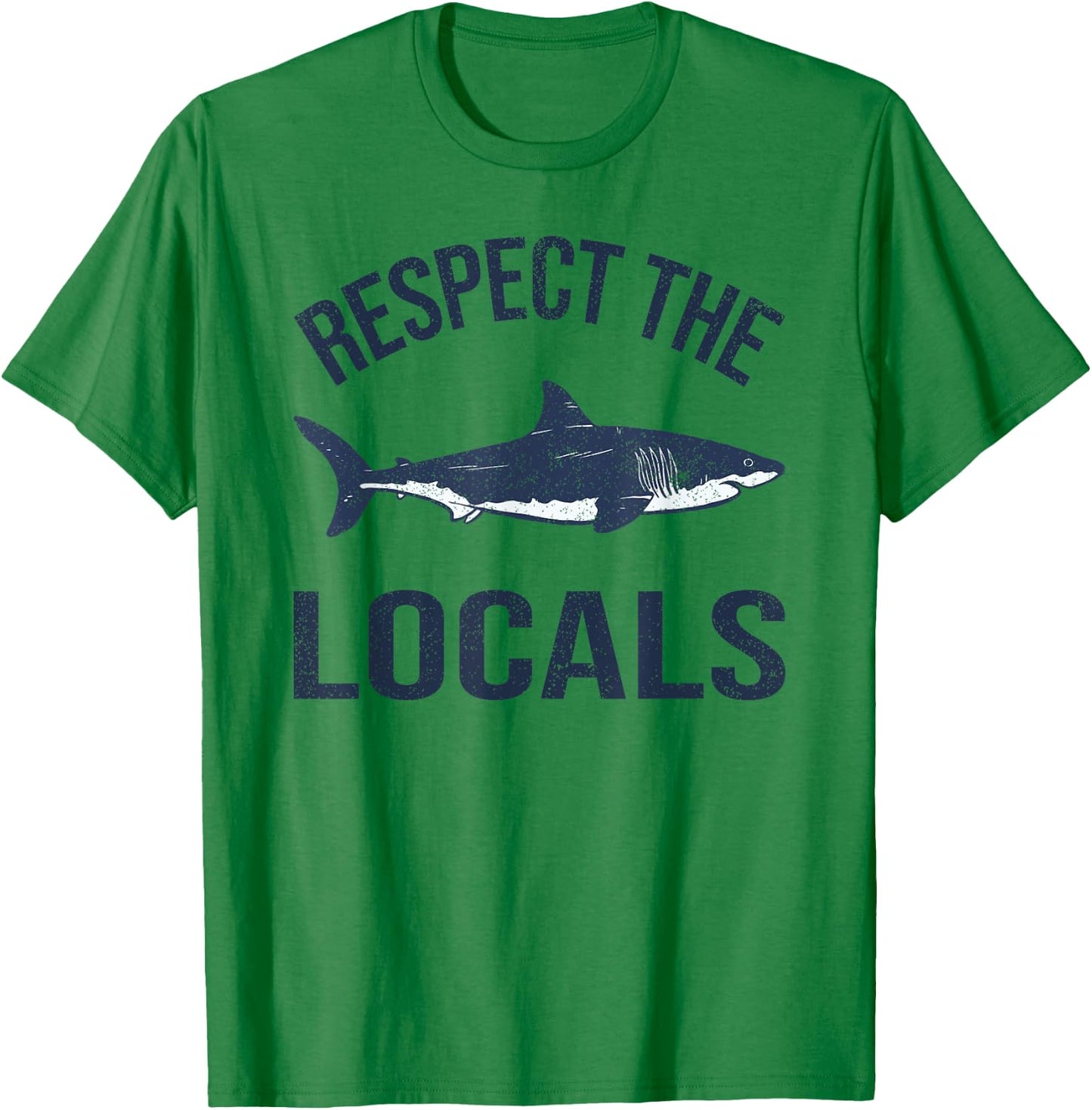 Vintage Respect Locals Ocean Diving Animal Rights Shark T-Shirt - T-Shirt | Irish Green
