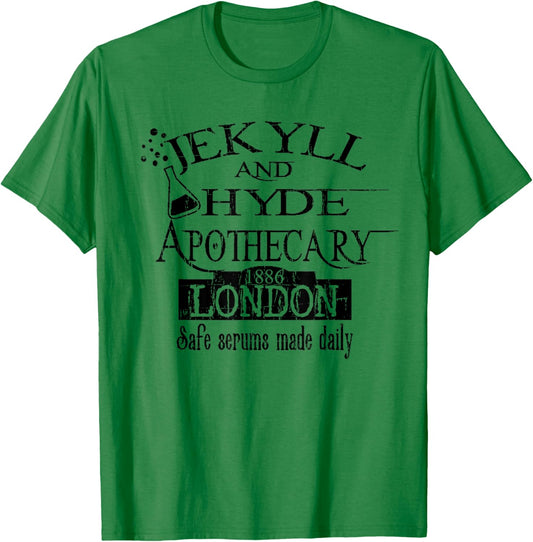 Doctor Jekyll and Hyde Apothecary London 1886 Gift T-Shirt - T-Shirt | Irish Green